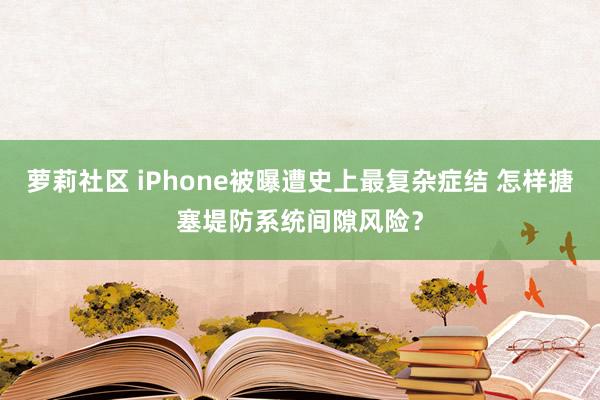 萝莉社区 iPhone被曝遭史上最复杂症结 怎样搪塞堤防系统间隙风险？