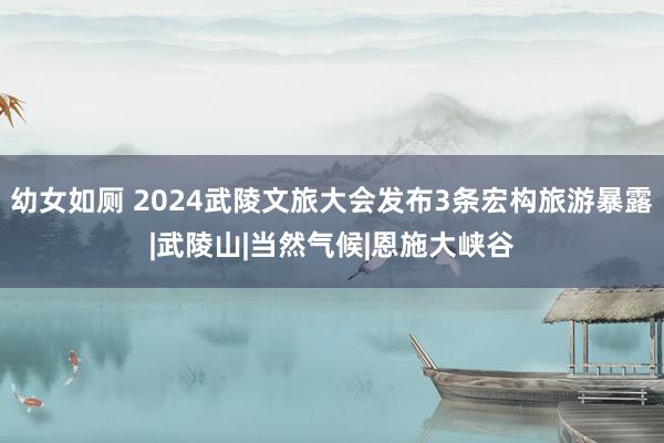 幼女如厕 2024武陵文旅大会发布3条宏构旅游暴露|武陵山|当然气候|恩施大峡谷