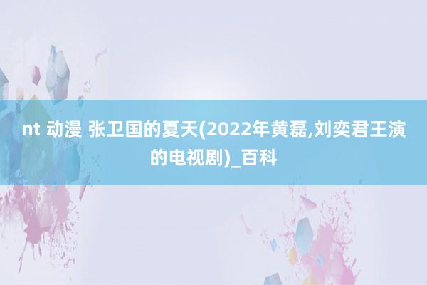 nt 动漫 张卫国的夏天(2022年黄磊，刘奕君王演的电视剧)_百科