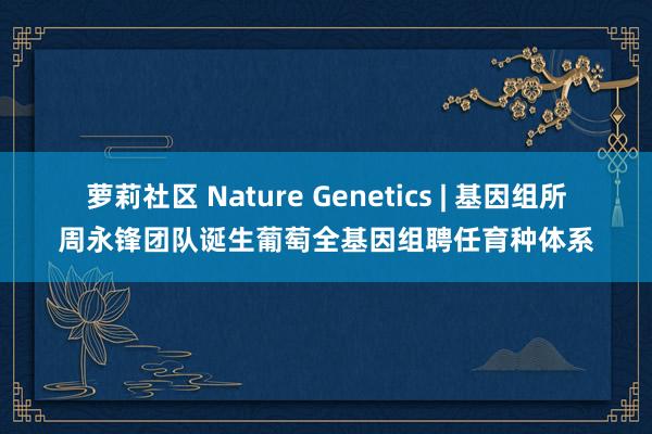 萝莉社区 Nature Genetics | 基因组所周永锋团队诞生葡萄全基因组聘任育种体系