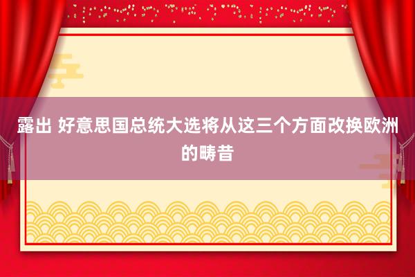 露出 好意思国总统大选将从这三个方面改换欧洲的畴昔