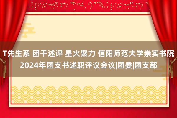 T先生系 团干述评 星火聚力 信阳师范大学崇实书院2024年团支书述职评议会议|团委|团支部